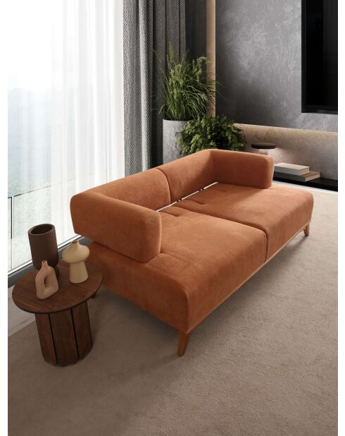 Canapé 2 places Hera orange - 180x100x75 cm