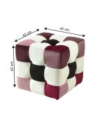Pouf Patchwork v2 multicolore - 43x42x42 cm