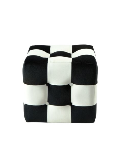 Pouf Patchwork noir, blanc - 42x42x42 cm