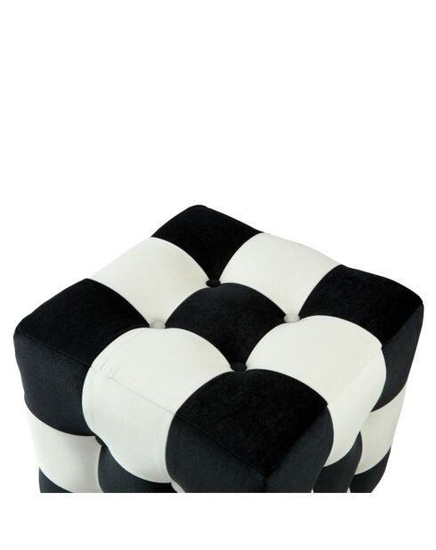 Pouf Patchwork noir, blanc - 42x42x42 cm