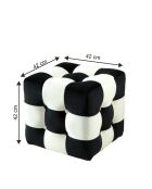 Pouf Patchwork noir, blanc - 42x42x42 cm