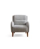 Silla con alas Belle Bergère, color crema, azul, 70 x 75 x 85 cm