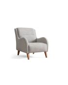 Silla con alas Belle Bergère, color crema, azul, 70 x 75 x 85 cm