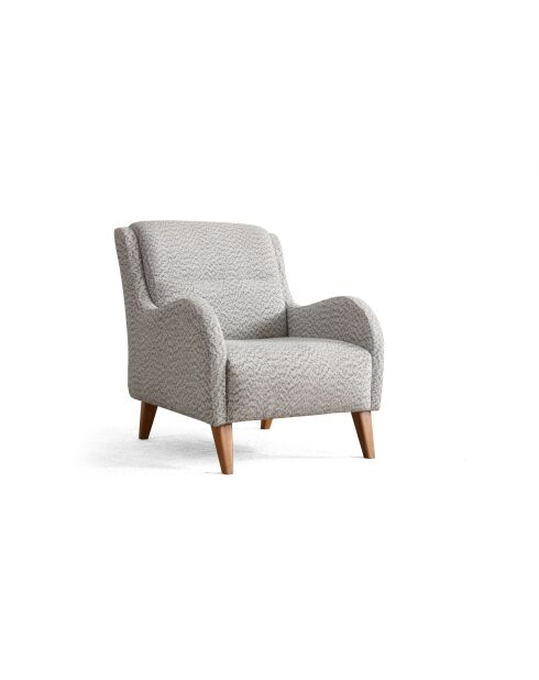 Silla con alas Belle Bergère, color crema, azul, 70 x 75 x 85 cm