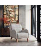 Silla con alas Belle Bergère, color crema, azul, 70 x 75 x 85 cm