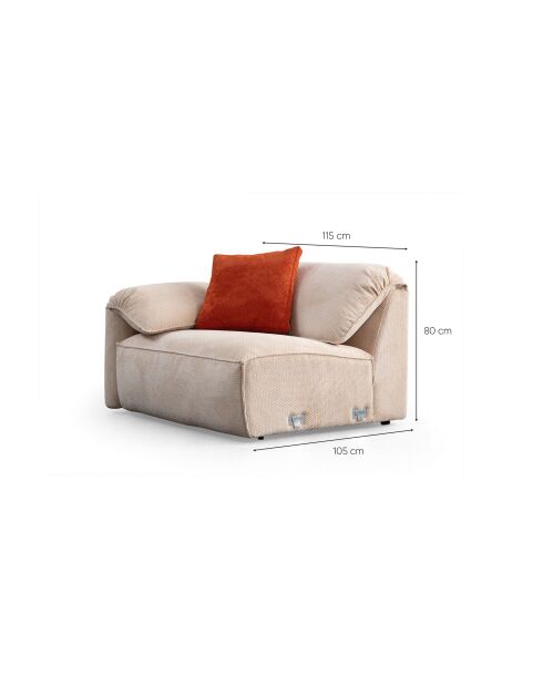 Canapé d'angle Flamingo Corner 3 crème orange - 335x250x105x80 cm