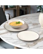 18-delige Yumi beige aardewerkset