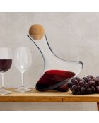 Karaffe mit Drehverschluss 1,3 l mit Korkverschluss Mundgeblasenes Glas, Kork