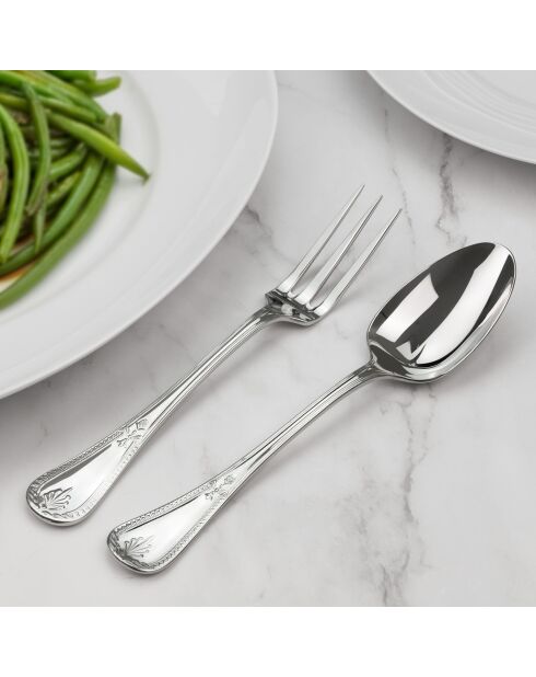 Fourchette et cuillère de service Consul argentée