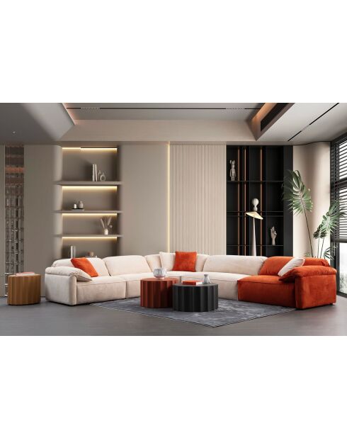 Canapé d'angle Flamingo Corner 2  crème orange - 335x405x105x80 cm