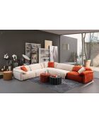 Canapé d'angle Flamingo Corner 2  crème orange - 335x405x105x80 cm