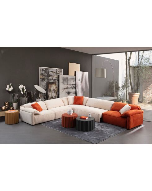 Canapé d'angle Flamingo Corner 2  crème orange - 335x405x105x80 cm