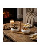 Set van 2 keramische aperitiefbekers met dienblad van bamboe