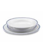 Scala Geschirrset aus weißem und blauem Porzellan, 18-teilig