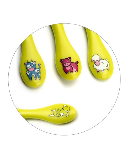 4 Couverts Enfants Animiam vert anis