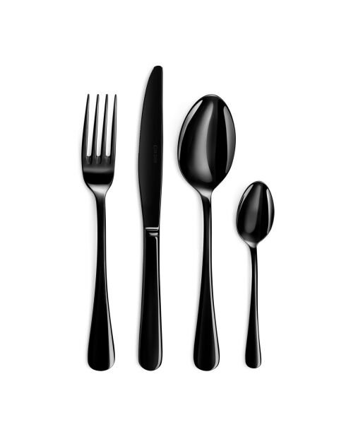 Clipper schwarzes Besteckset - 24-teilig