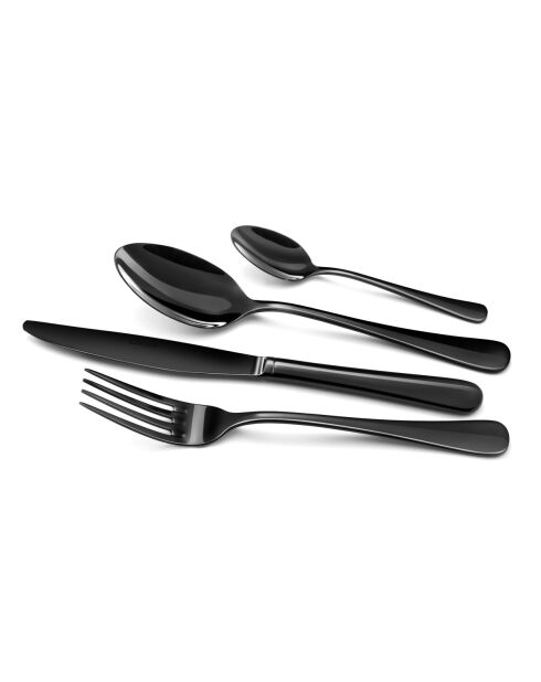 Clipper schwarzes Besteckset - 24-teilig