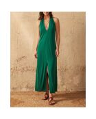 Vestido de crepé de seda Alma verde Aspen