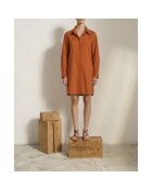 Vestido camisero largo color albaricoque básico Dina