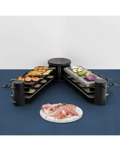4-in-1-Raclette-Set Friendly Design RP360 grau/schwarz - 8 Personen