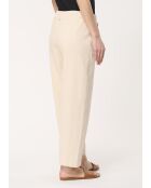 Hose Unia aus ecrufarbener Baumwollgabardine, Länge 7/8