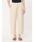 Hose Unia aus ecrufarbener Baumwollgabardine, Länge 7/8