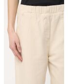 Hose Unia aus ecrufarbener Baumwollgabardine, Länge 7/8