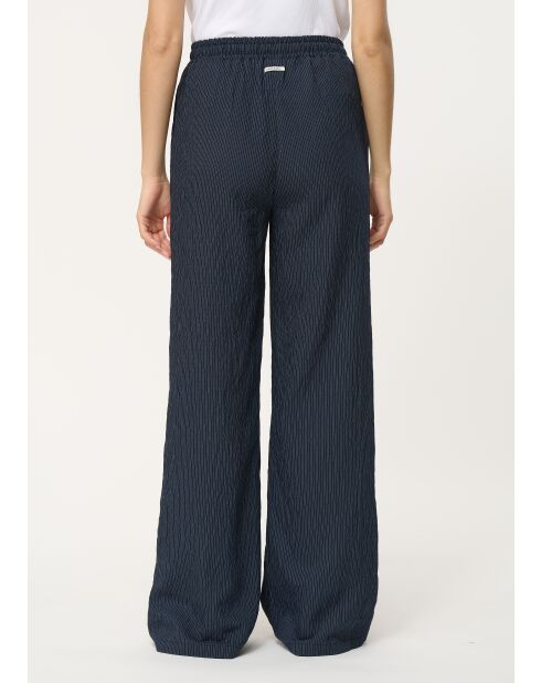 Marineblauwe broek met wijde pijpen van modal Jakota