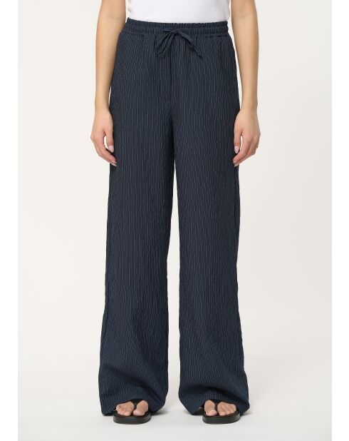 Marineblauwe broek met wijde pijpen van modal Jakota