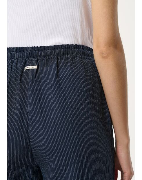 Marineblauwe broek met wijde pijpen van modal Jakota