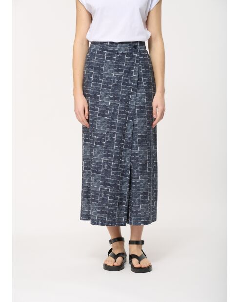 Pantalon en coton asymétrique Bangkok marine