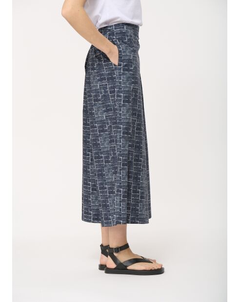 Pantalon en coton asymétrique Bangkok marine