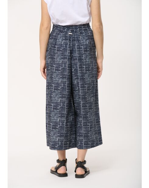 Pantalon en coton asymétrique Bangkok marine