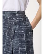 Pantalon en coton asymétrique Bangkok marine