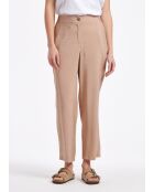 Tarik Desert Beige Zigarettenhose aus strukturierter Viskose