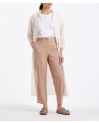 Tarik Desert Beige Zigarettenhose aus strukturierter Viskose