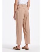 Tarik Desert Beige Zigarettenhose aus strukturierter Viskose