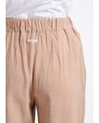 Tarik Desert Beige Zigarettenhose aus strukturierter Viskose