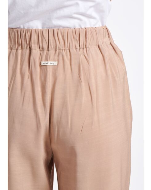 Tarik Desert Beige Zigarettenhose aus strukturierter Viskose