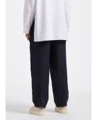 Bob marineblauwe linnen 7/8 broek