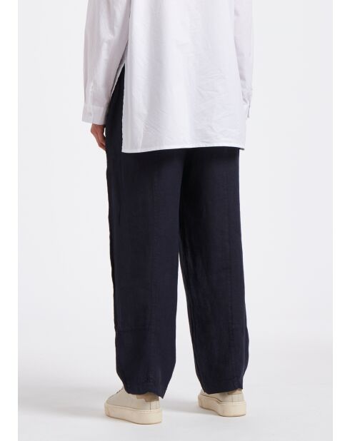 Bob marineblauwe linnen 7/8 broek