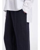 Bob marineblauwe linnen 7/8 broek