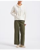 Pantalon droit en coton en coton gauffré à rayures Blessi kaki