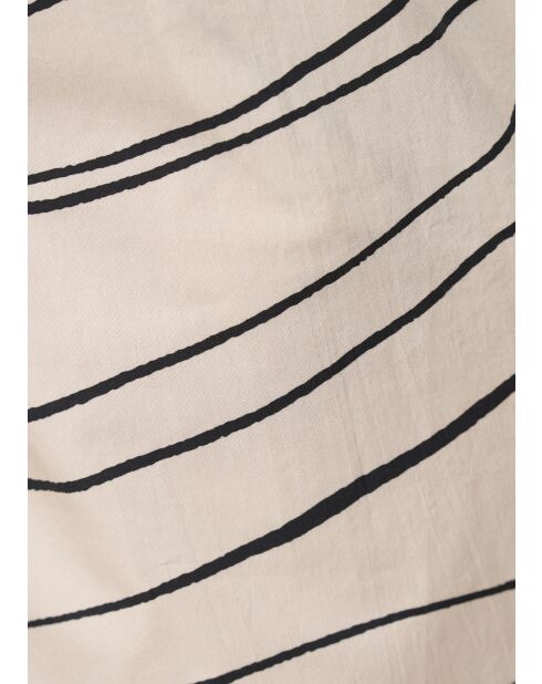 Weite Baumwollhose Jusanka mit ecrufarbenem Pflanzenprint