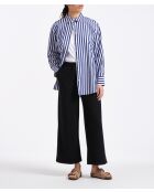 Pantalones anchos Sophia con solapa grande en jersey negro con hebilla