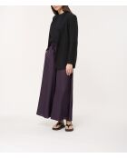 Bristom Hose aus pflaumenfarbenem Satin mit weitem Bein