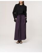 Bristom Hose aus pflaumenfarbenem Satin mit weitem Bein