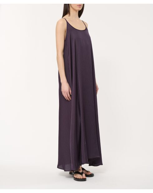 Bachira gestreiftes, fließendes langes Kleid in Pflaumenfarben