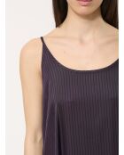 Bachira gestreiftes, fließendes langes Kleid in Pflaumenfarben