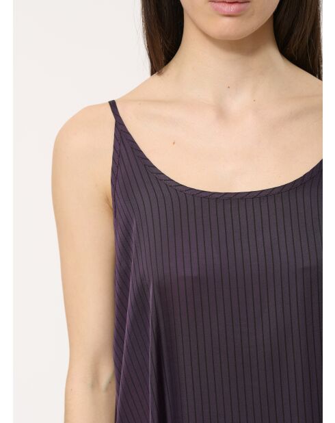 Bachira gestreiftes, fließendes langes Kleid in Pflaumenfarben